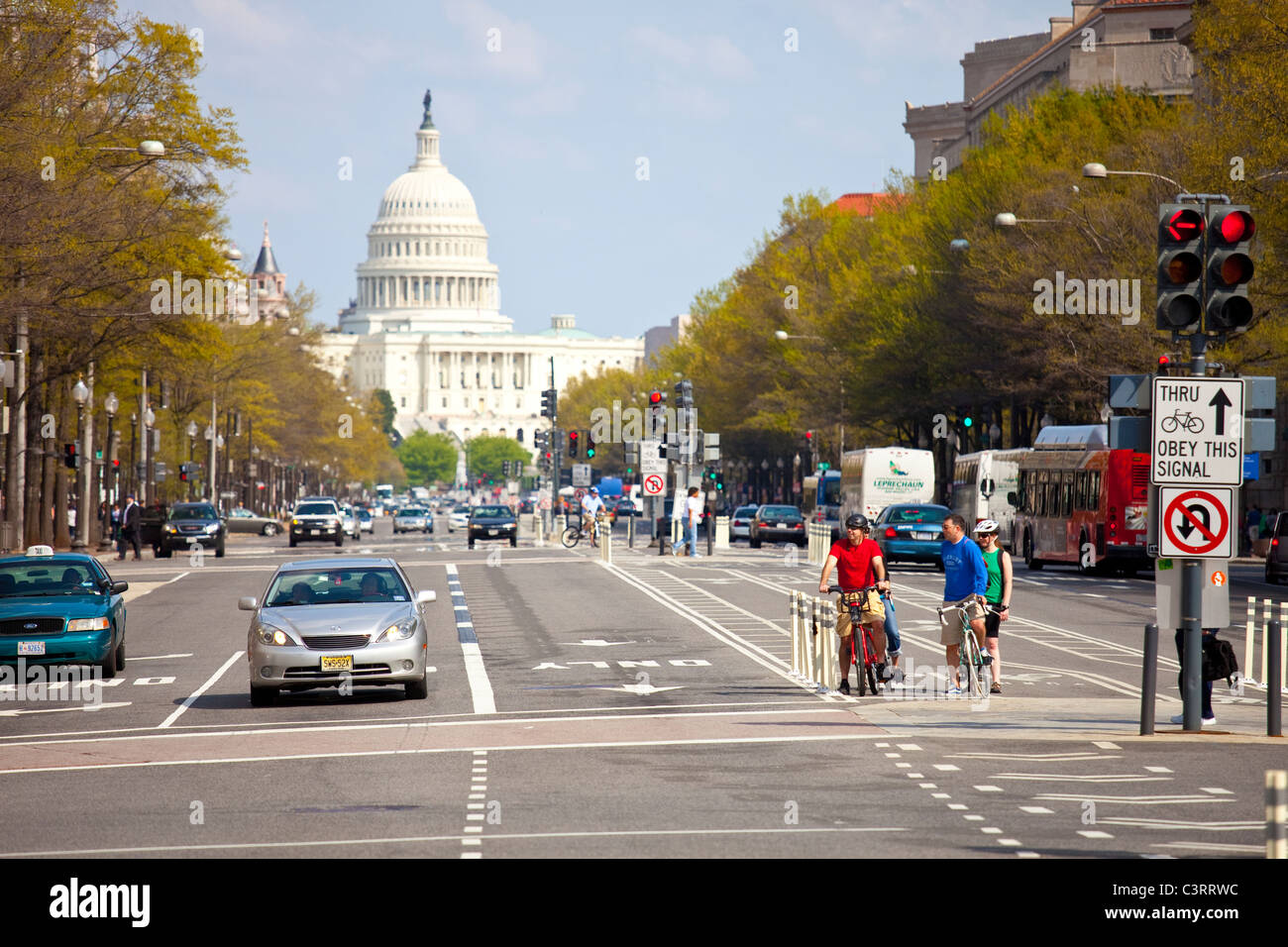 Ciclisti, Capitol Building, Washington DC Foto Stock
