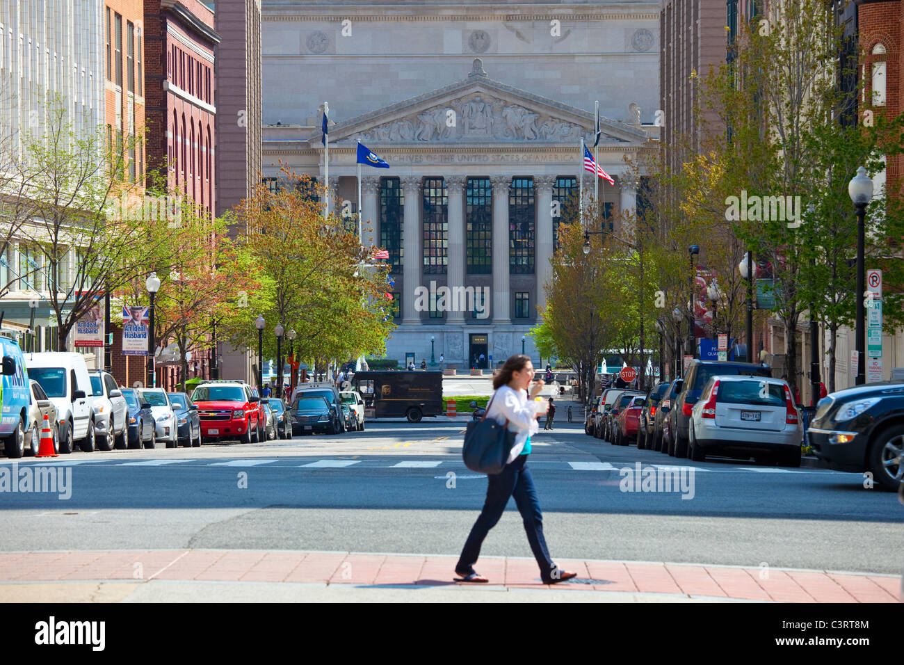 Archivi Nazionali edificio, Washington DC Foto Stock