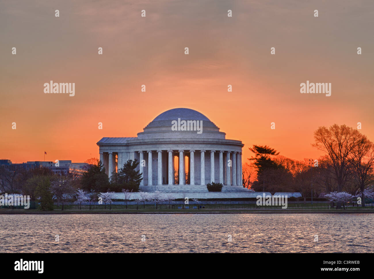Jefferson Memorial, Washington DC all'alba Foto Stock
