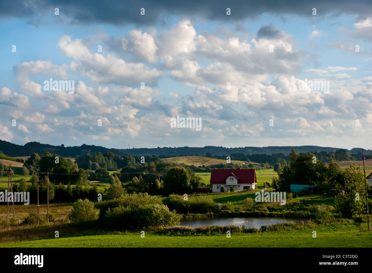 Agriturismo, villaggio nel nord della Polonia, paese baltico Foto Stock
