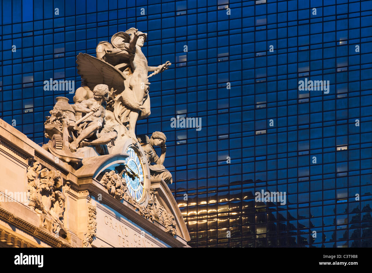 La Grand Central Station clock di scultura Foto Stock