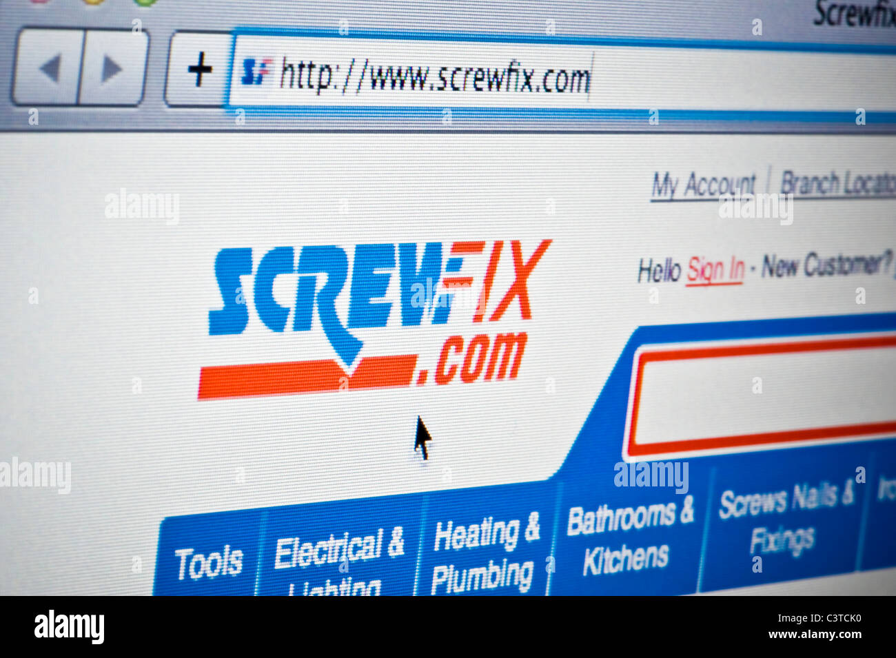 Chiusura del logo Screwfix come visto sul suo sito web. (Solo uso editoriale: -print, TV, e-book e Redazione sito web). Foto Stock
