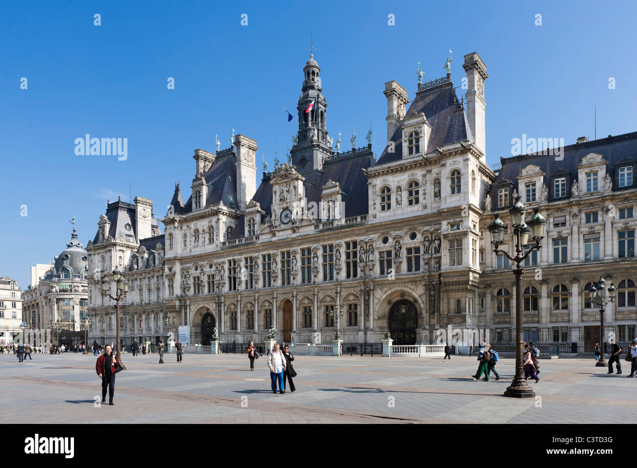 L' Hotel de Ville (municipio), 4th Arrondissement, Parigi, Francia Foto Stock