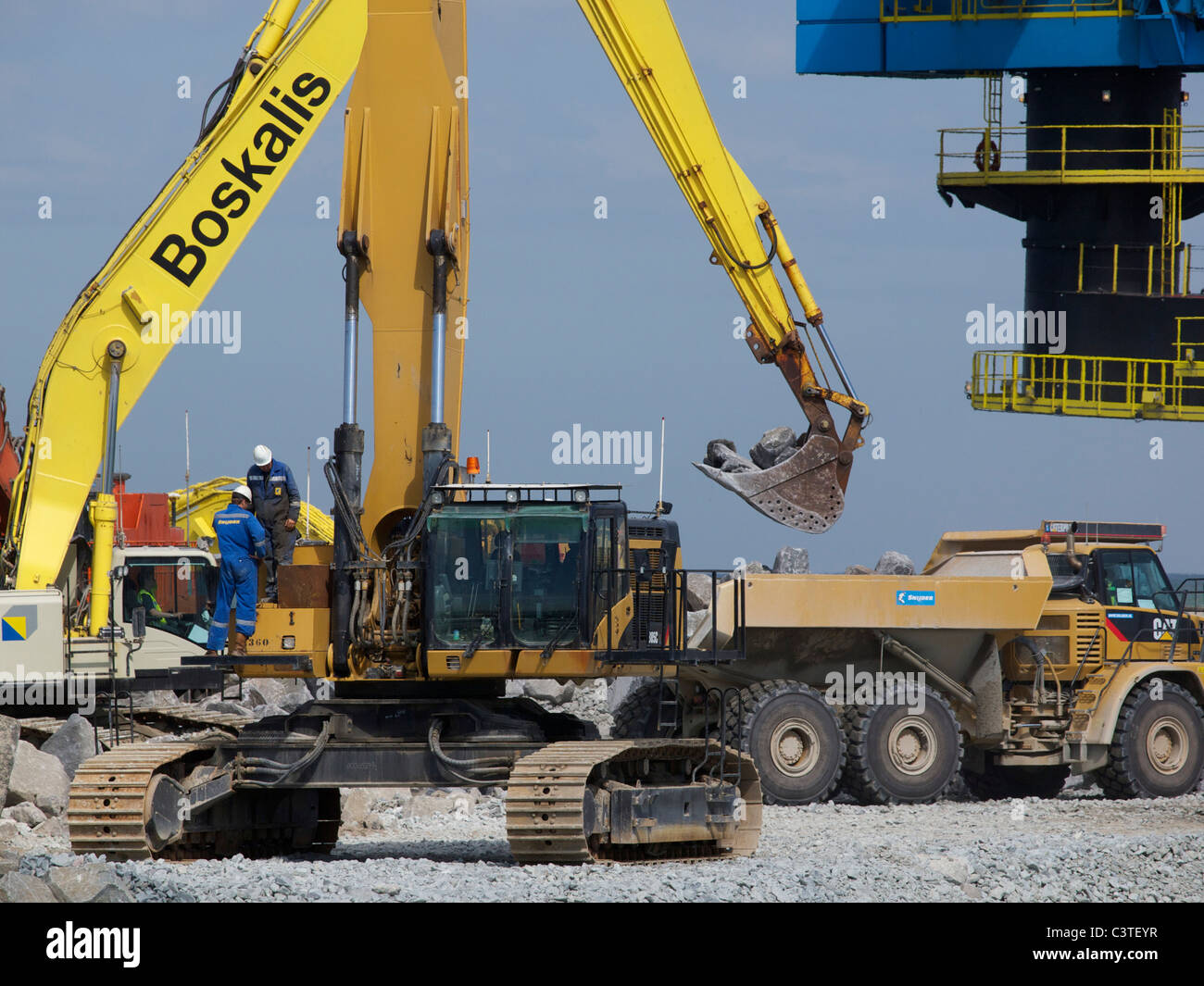 Boskalis è una delle società che costruisce Maasvlakte 2, nuova terra per ampliare il porto di Rotterdam NL Foto Stock