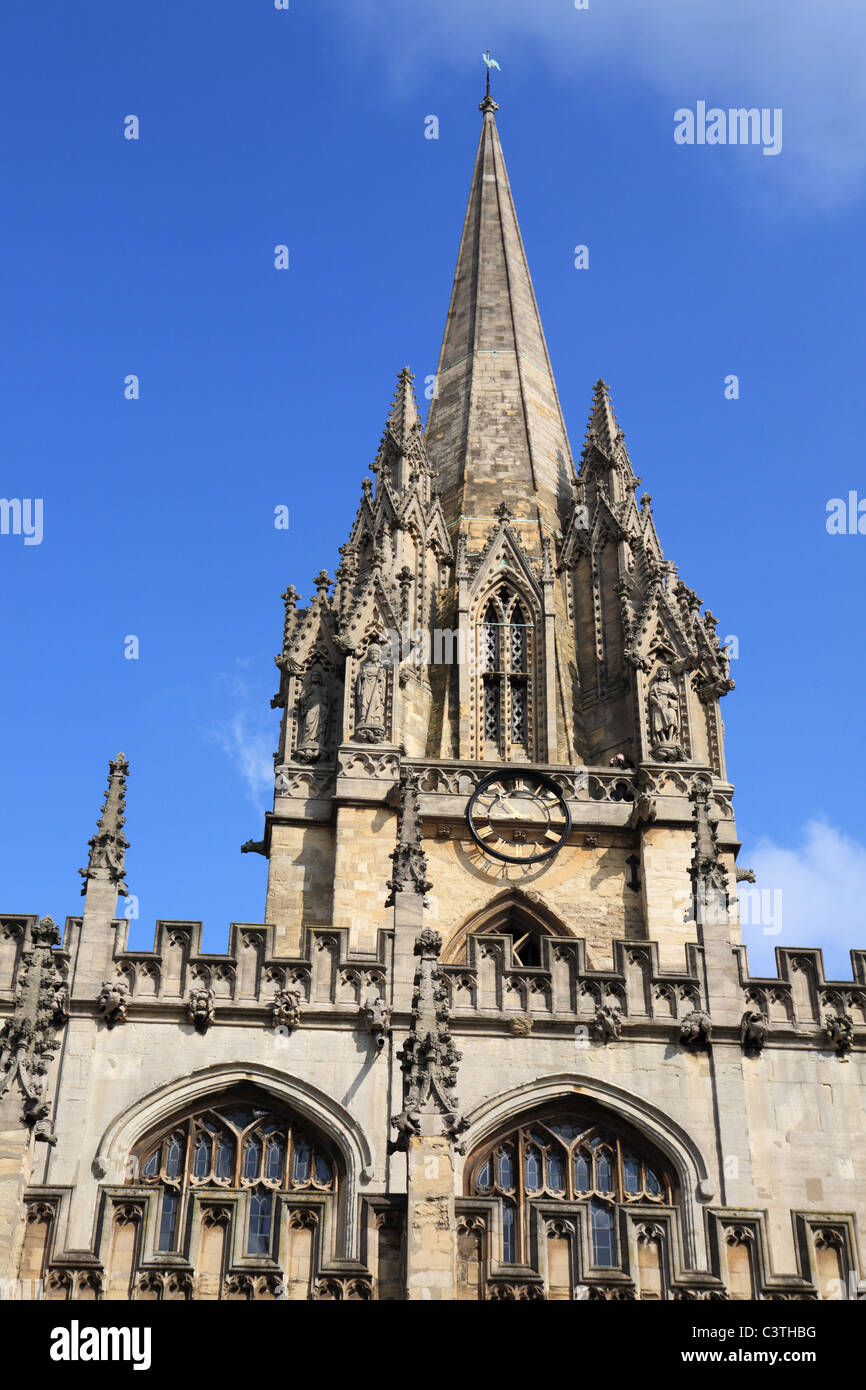 La guglia di università chiesa Santa Maria Vergine, Oxford, England, Regno Unito Foto Stock