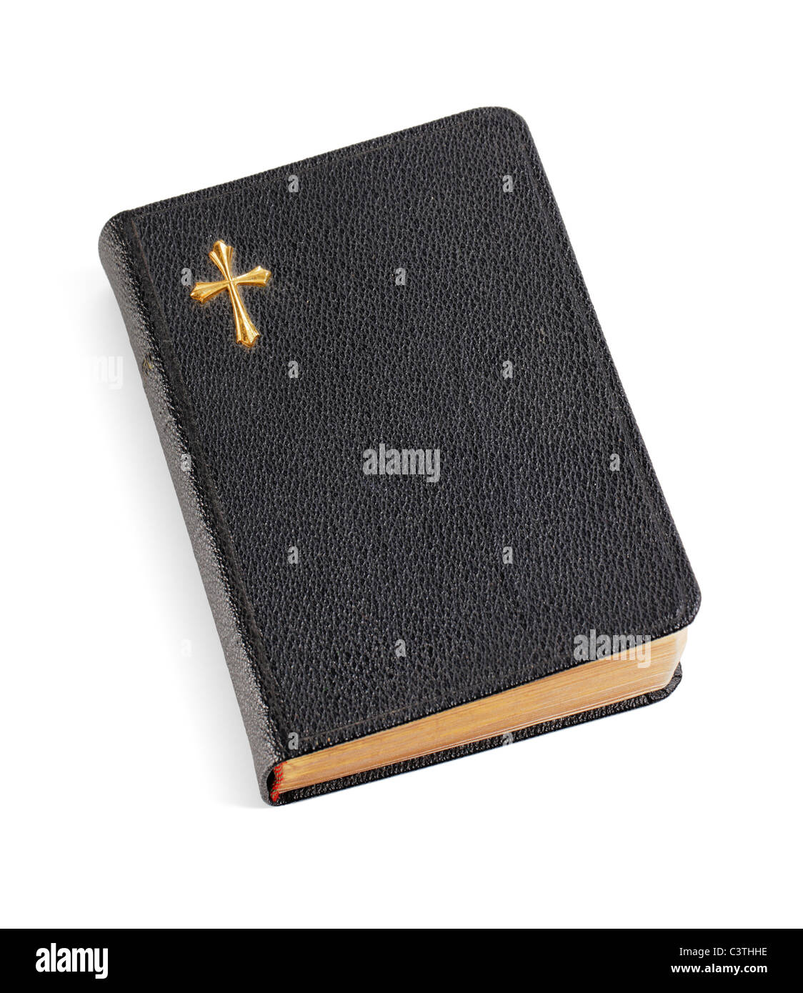 Un vecchio tascabile bibbia nero isolato su bianco naturale eith ombre Foto  stock - Alamy