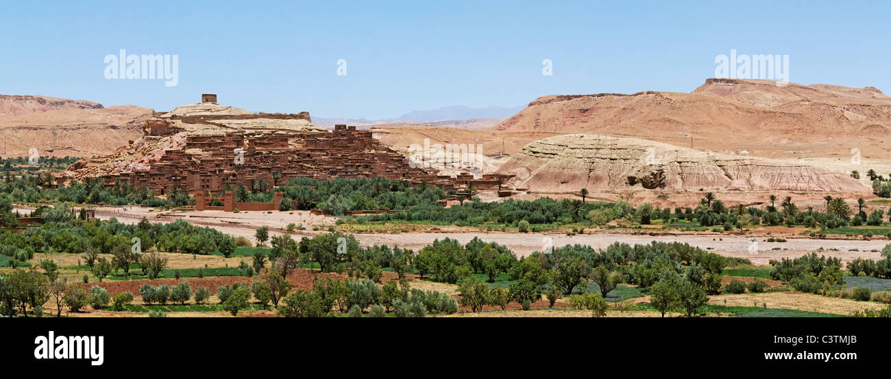 Vista panoramica di Ait Ben Haddou, Marocco. Foto Stock