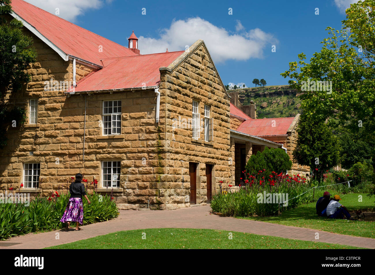 Edificio di pietra arenaria, Ficksburg, stato libero, Sud Africa Foto Stock