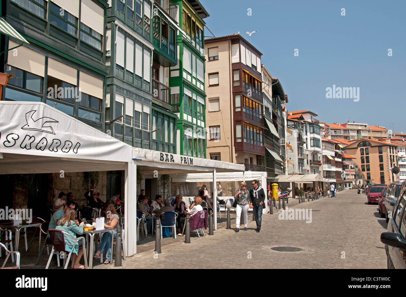 Lekeitio vecchio paese di pescatori Golfo di Guascogna Paese Basco in Spagna Foto Stock