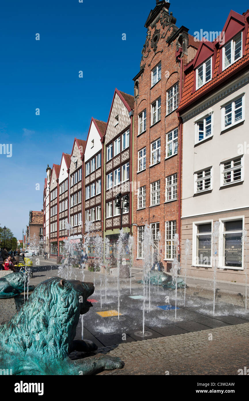 Street Fountain, Gdansk, Polonia Foto Stock