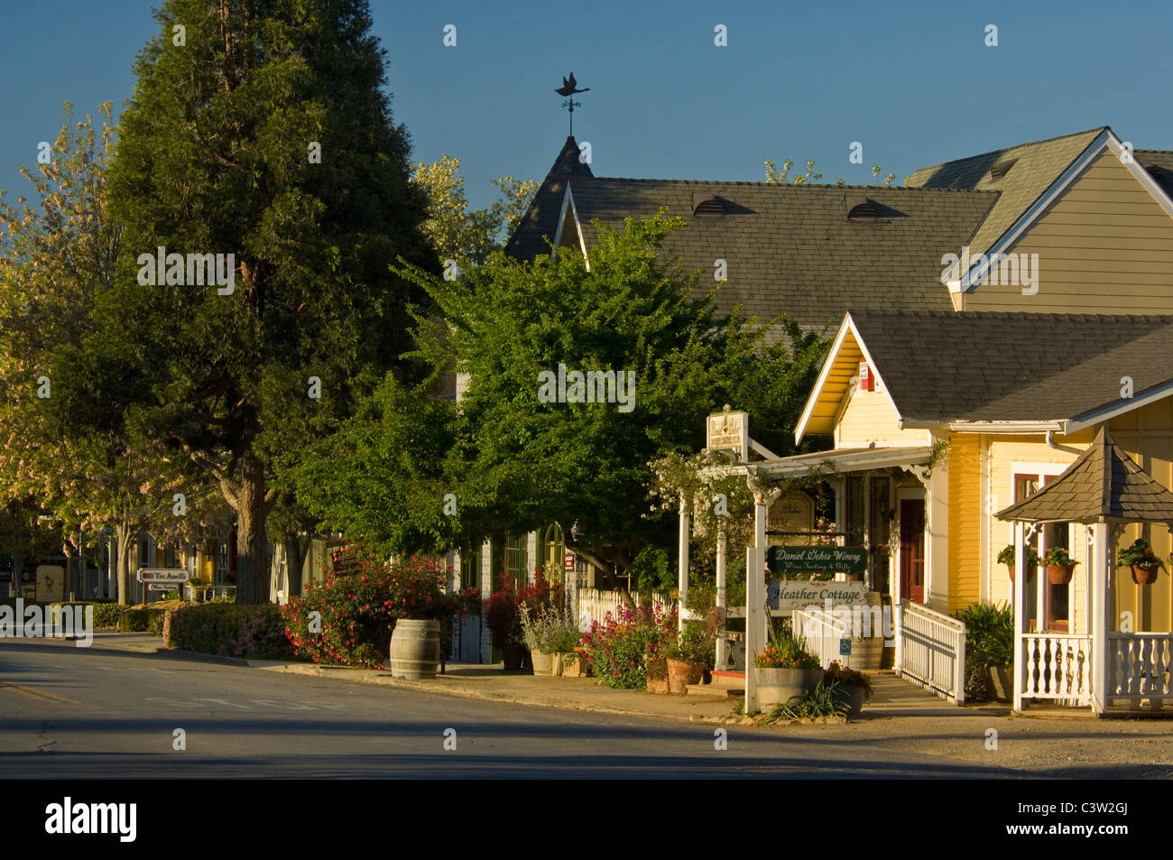 Il centro cittadino di Los Olivos, Santa Barbara County, California Foto Stock