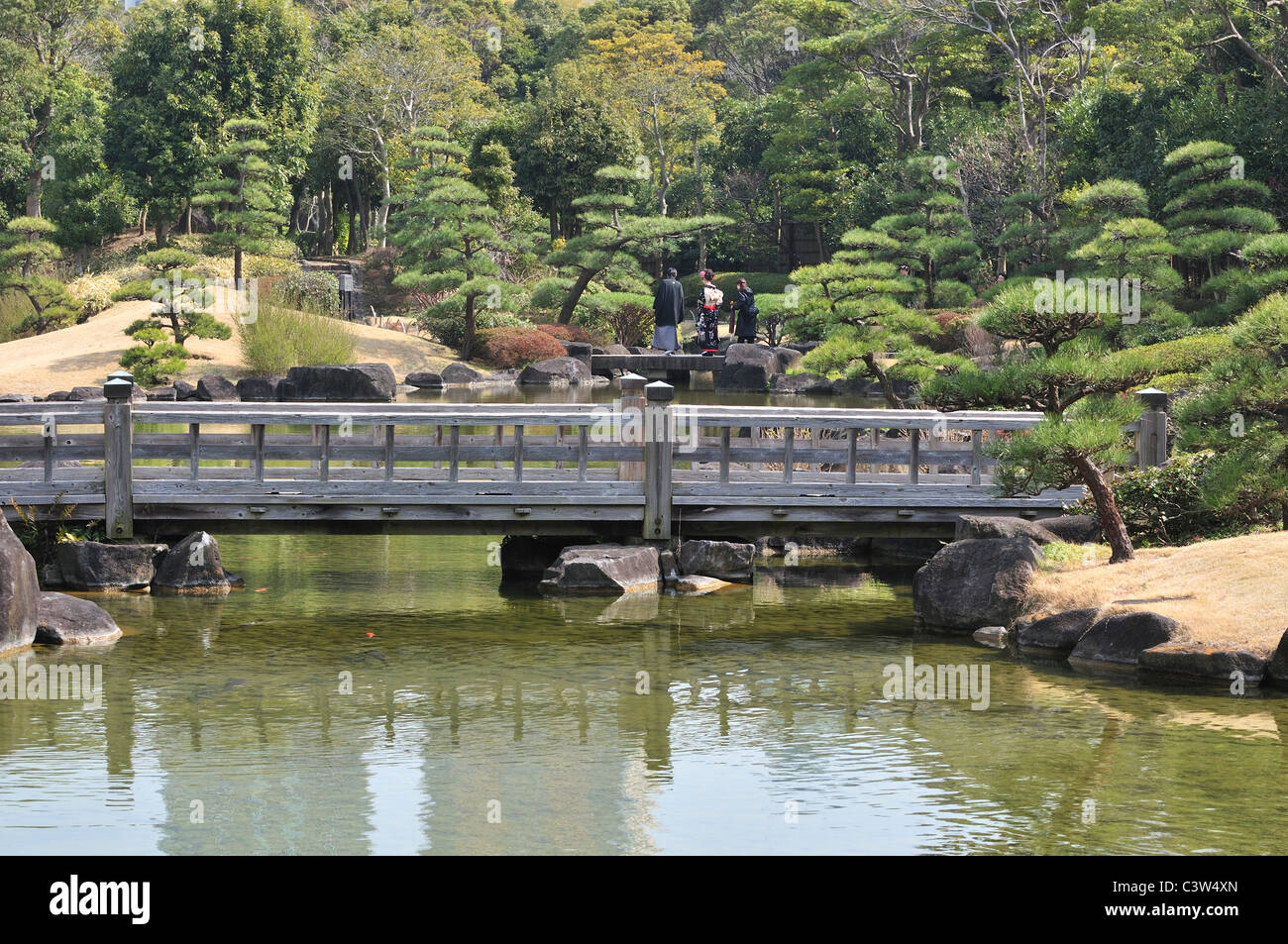 Il Footbridge Mihama in giardino Foto Stock