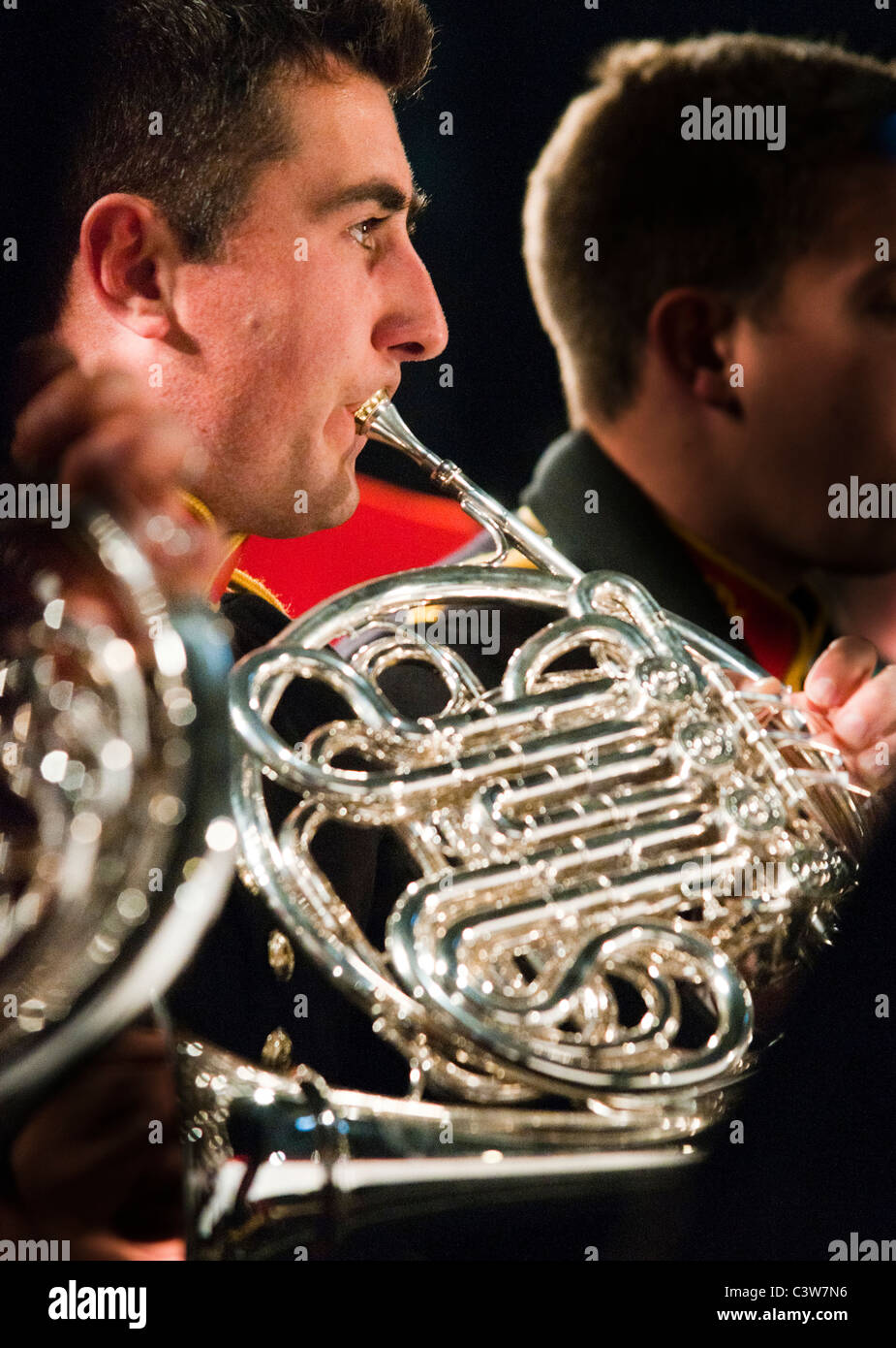 Musicista militare dai Royal Marines Foto Stock