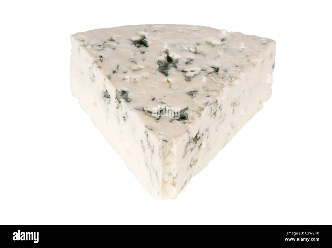 Formaggio blu su sfondo bianco Foto Stock