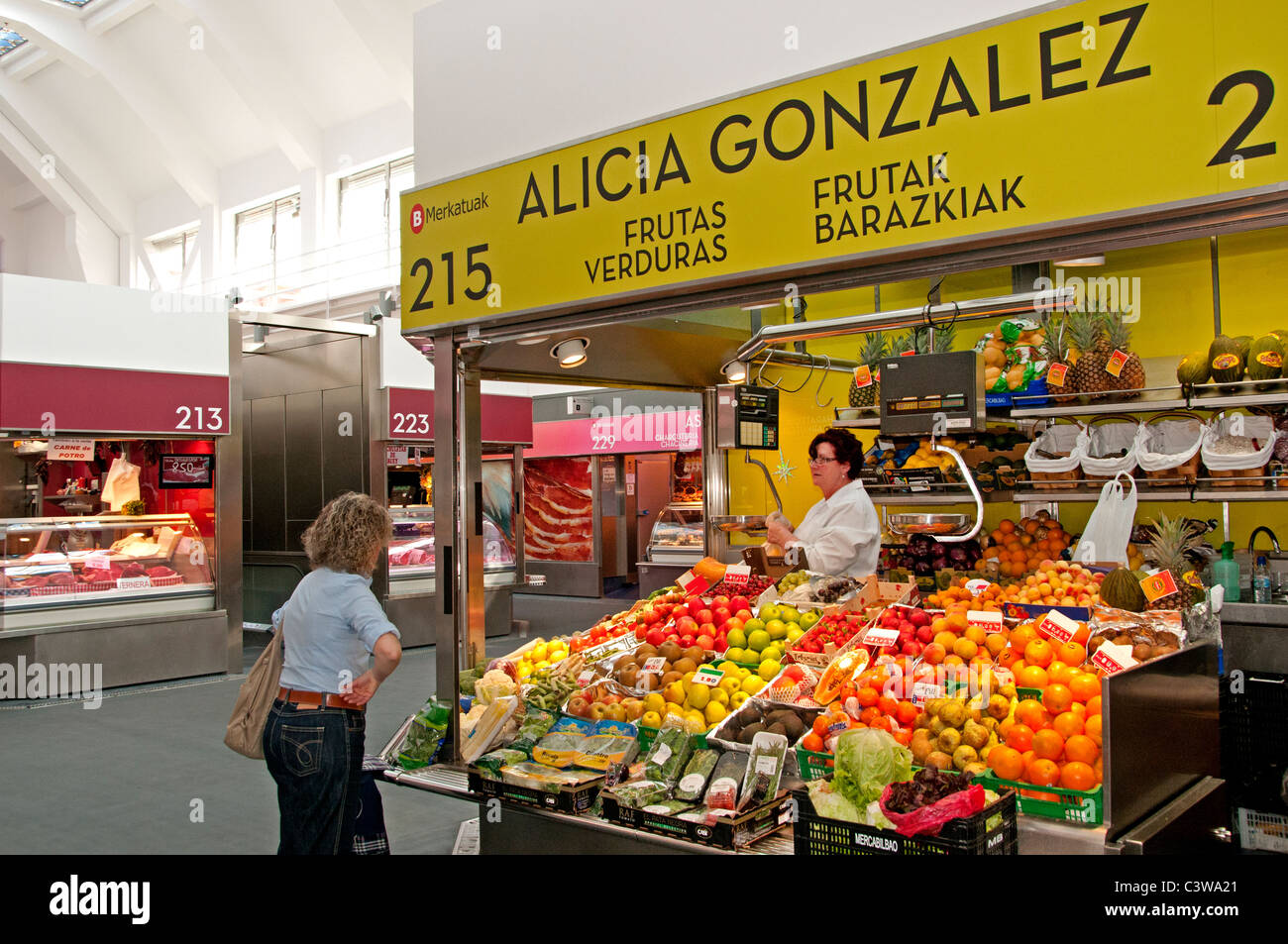 Il nuovo mercato di Bilbao Mercado de la Rivera Spagna Paese Basco Spagnolo Foto Stock