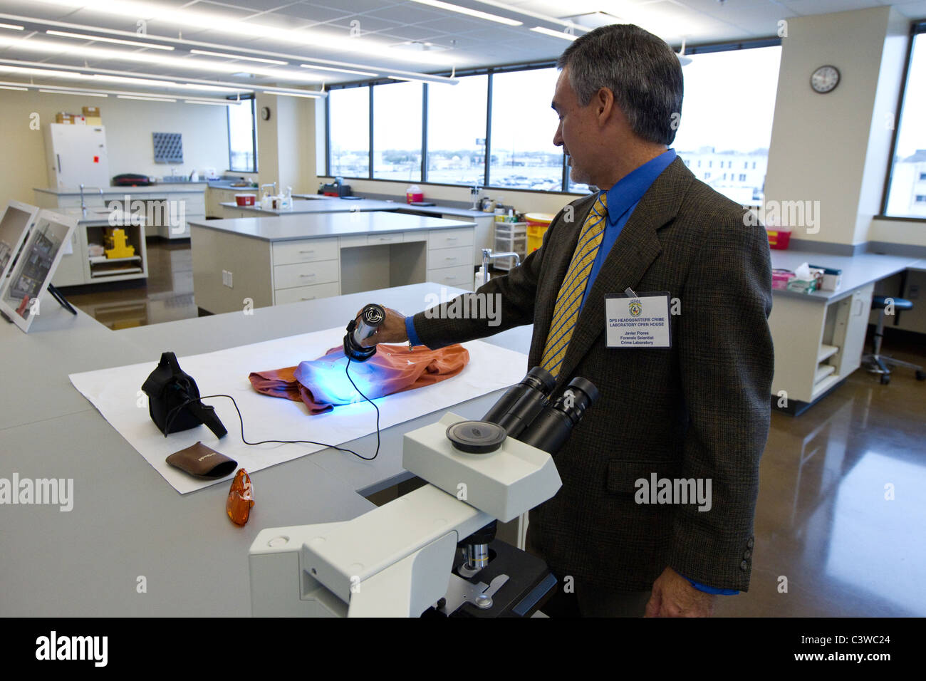 Equipaggiamento di alta tecnologia nel laboratorio del Texas Dipartimento della Pubblica Sicurezza Criminalità in laboratorio di Austin in Texas Foto Stock