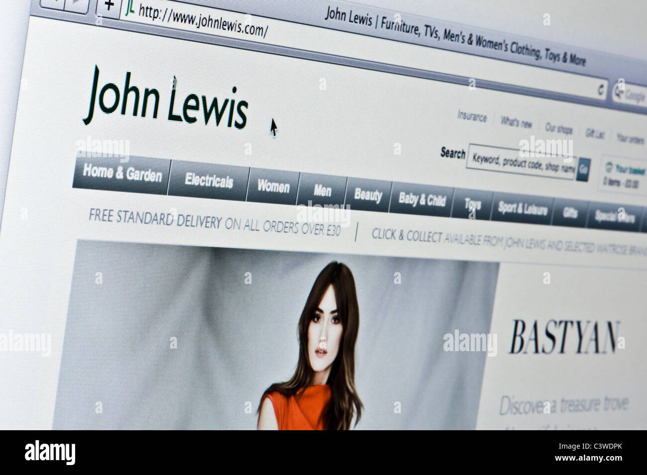 Close up John Lewis logo come visto sul suo sito web. (Solo uso editoriale: -print, TV, e-book e Redazione sito web). Foto Stock