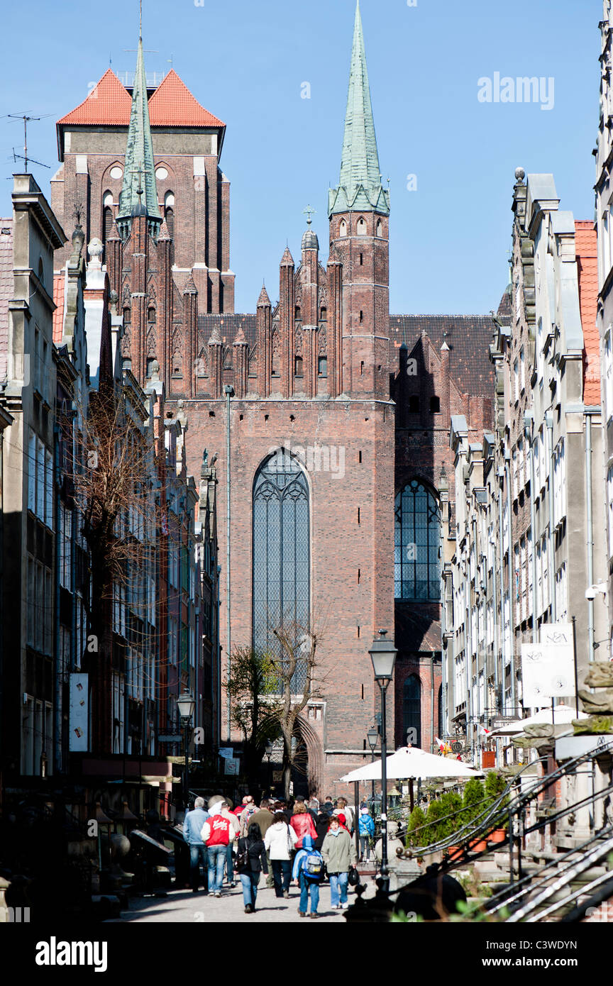 Strada storica Mariacka, Città Vecchia, Gdansk, Polonia Foto Stock