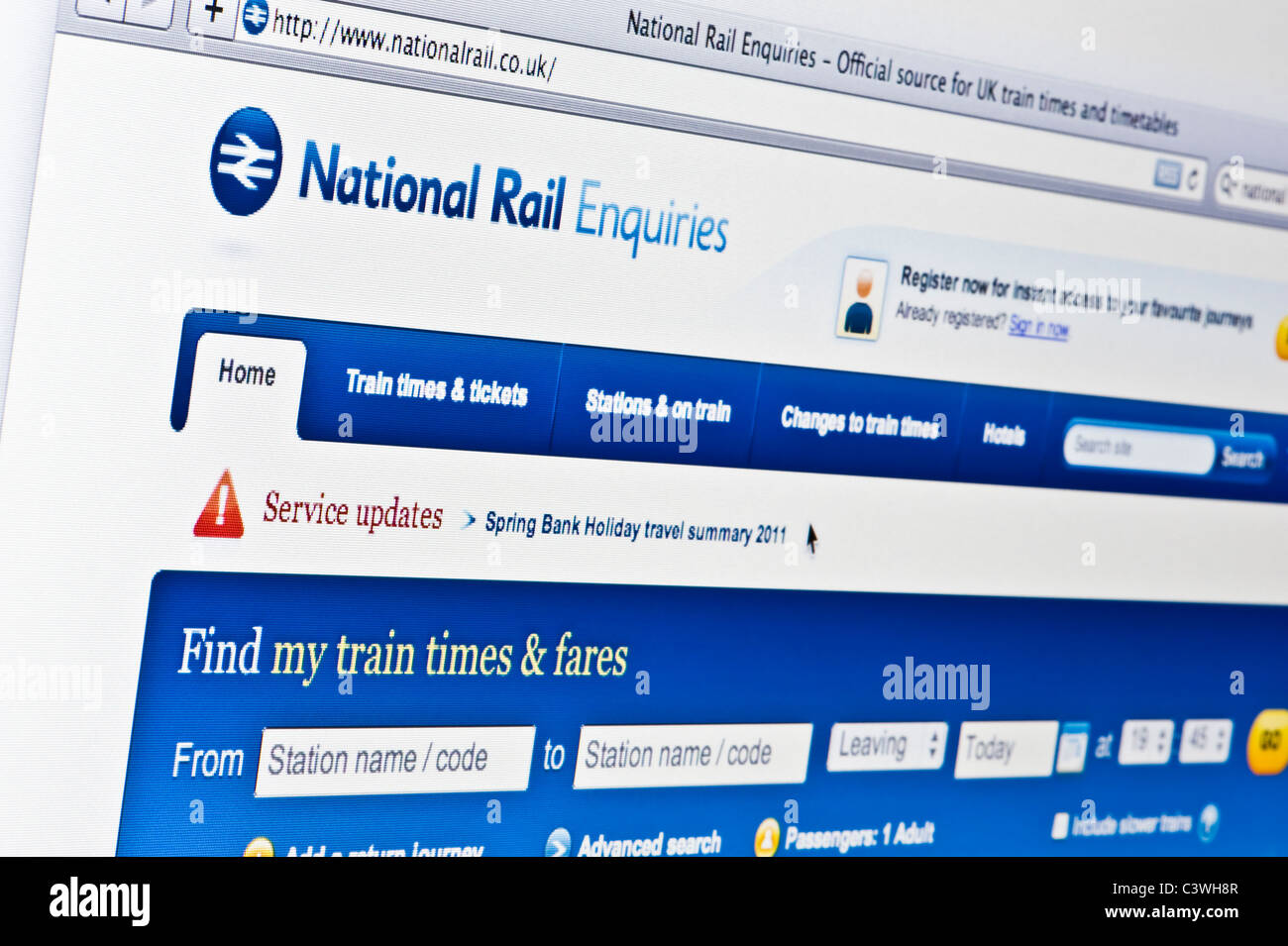 Close up il National Rail logo come visto sul suo sito web. (Solo uso editoriale: -print, TV, e-book e Redazione sito web). Foto Stock