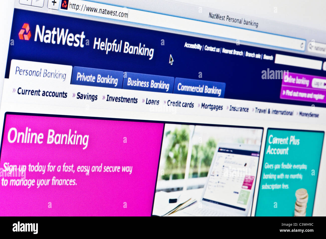 Close up NatWest logo come visto sul suo sito web. (Solo uso editoriale: -print, TV, e-book e Redazione sito web). Foto Stock