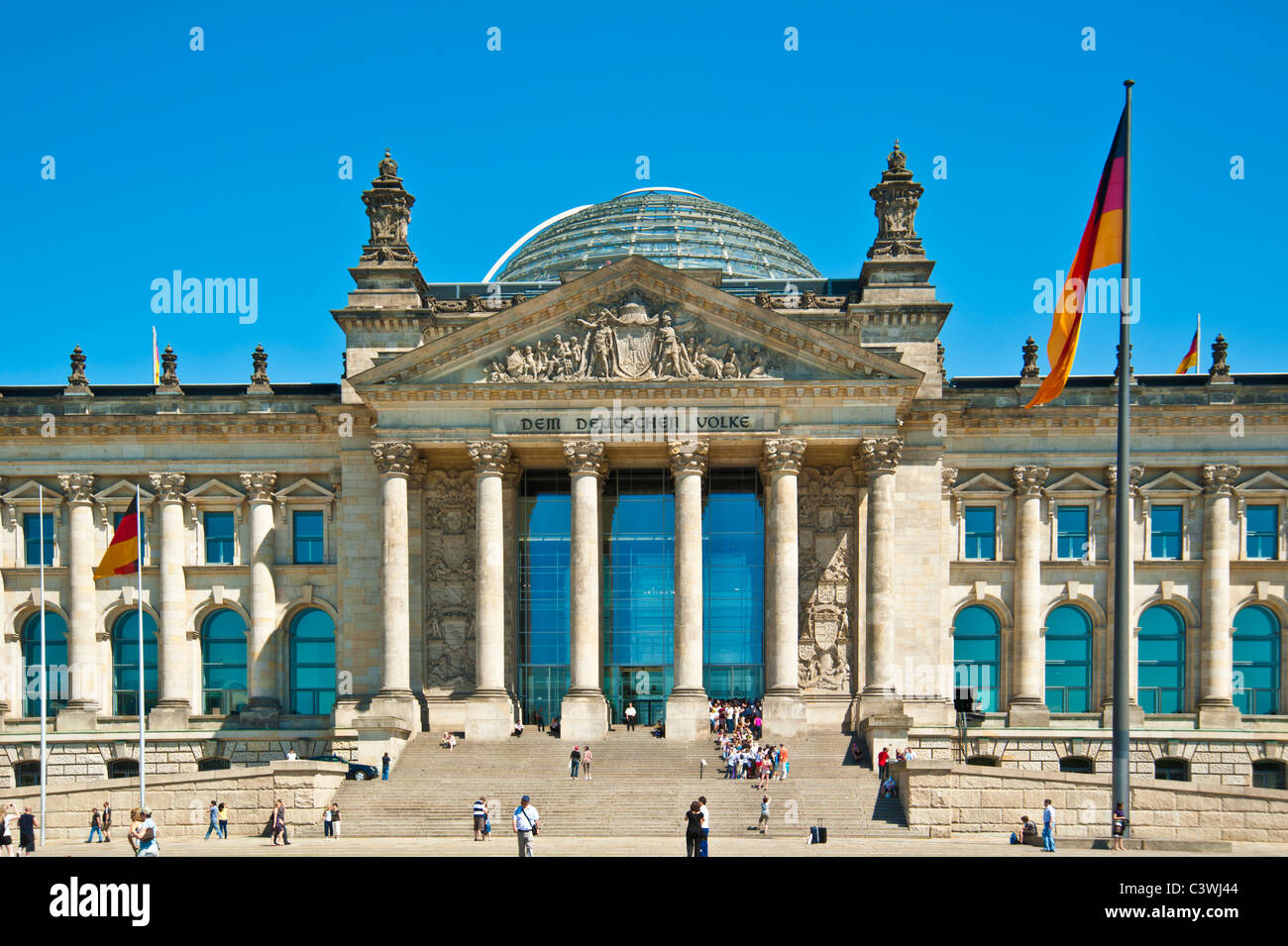 Il Reichstag, il parlamento tedesco a Berlino, Germania Foto Stock