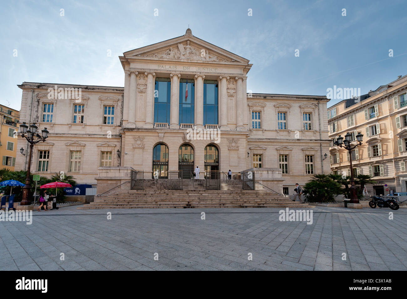 Il Palais de la giustizia nella Place du Palais, Nizza Foto Stock