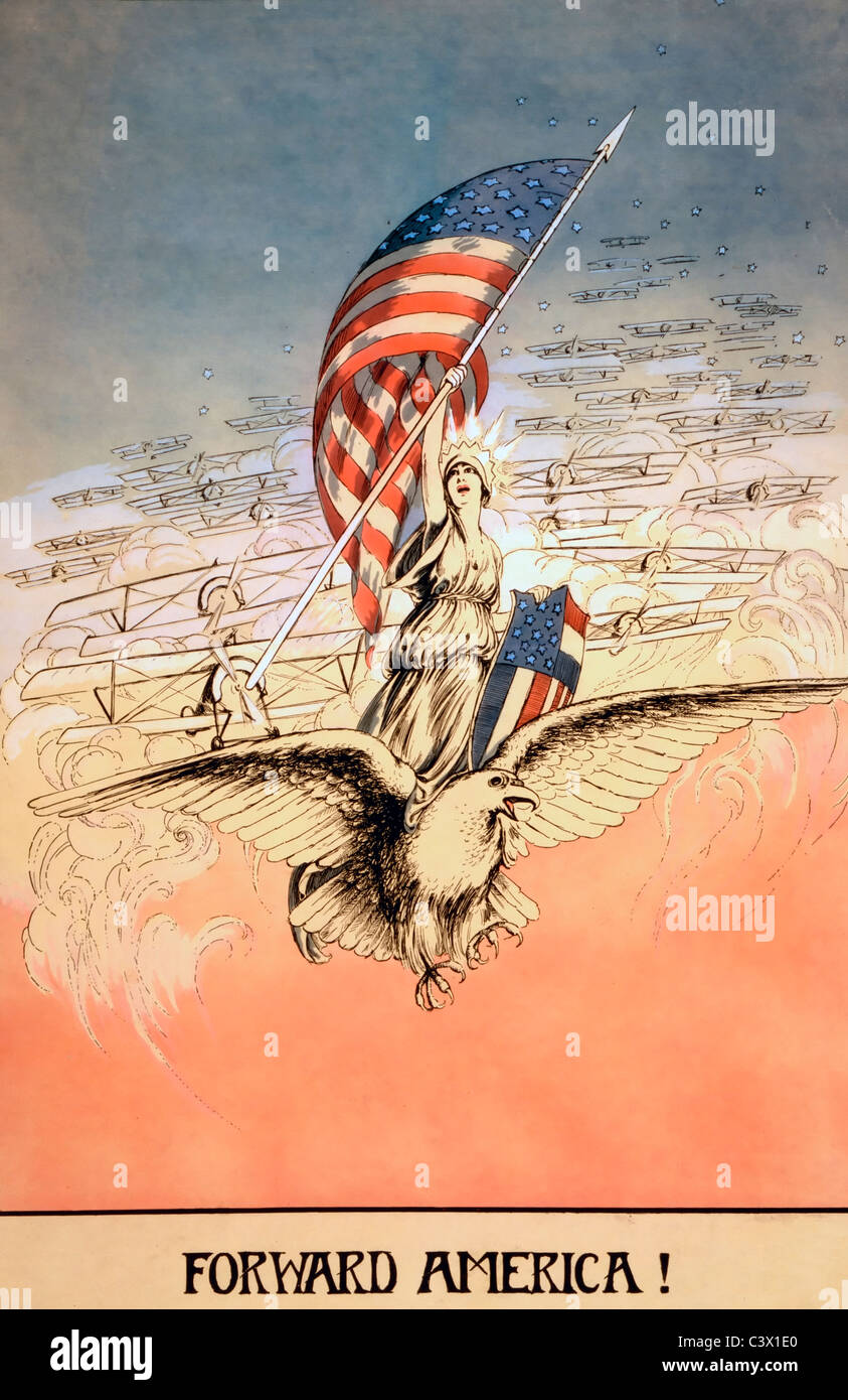 America in avanti! - 1917 patriottica Poster americano Foto Stock