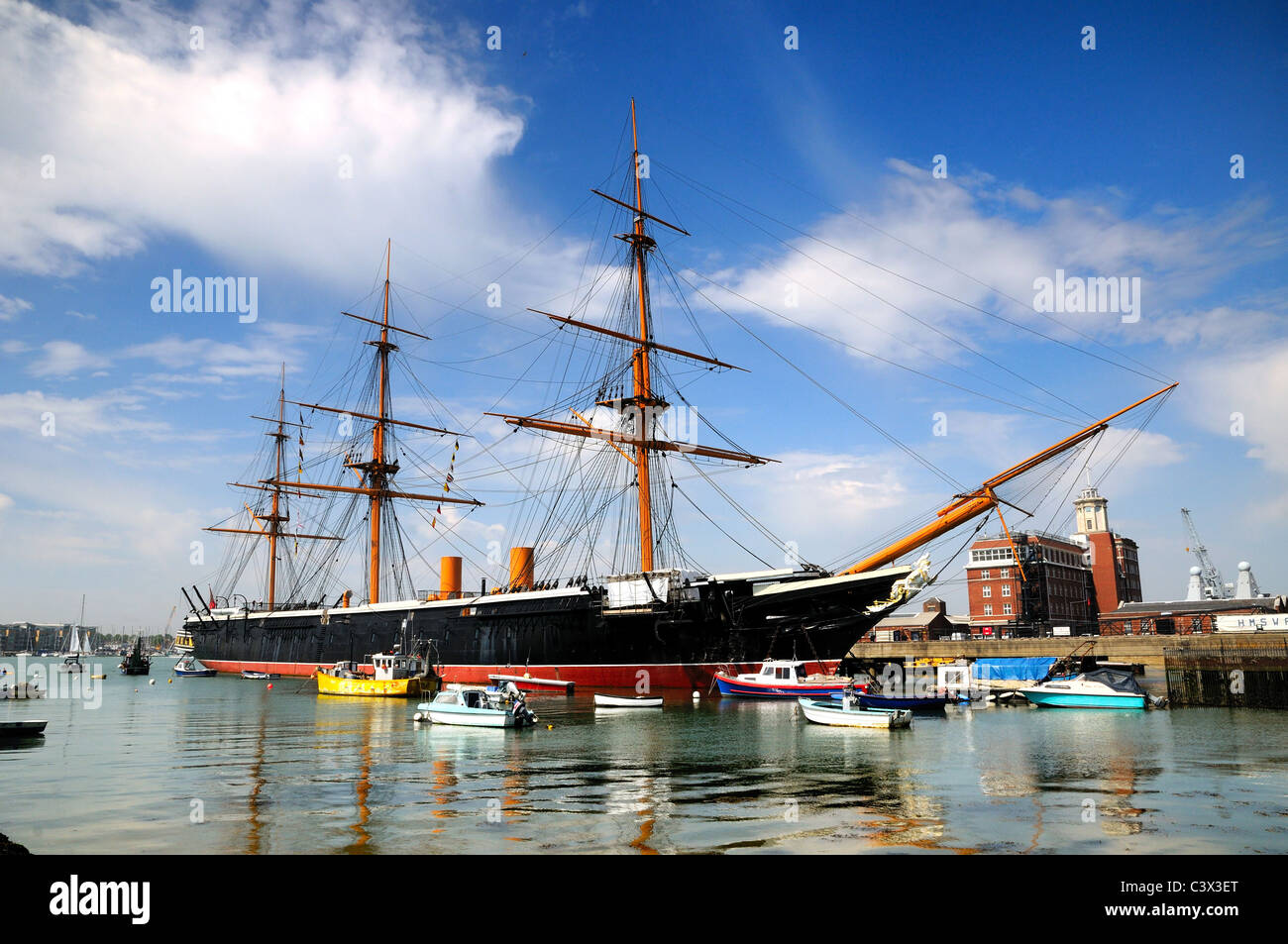 HMS Warrior a Portsmouth Historic Dockyard Foto Stock