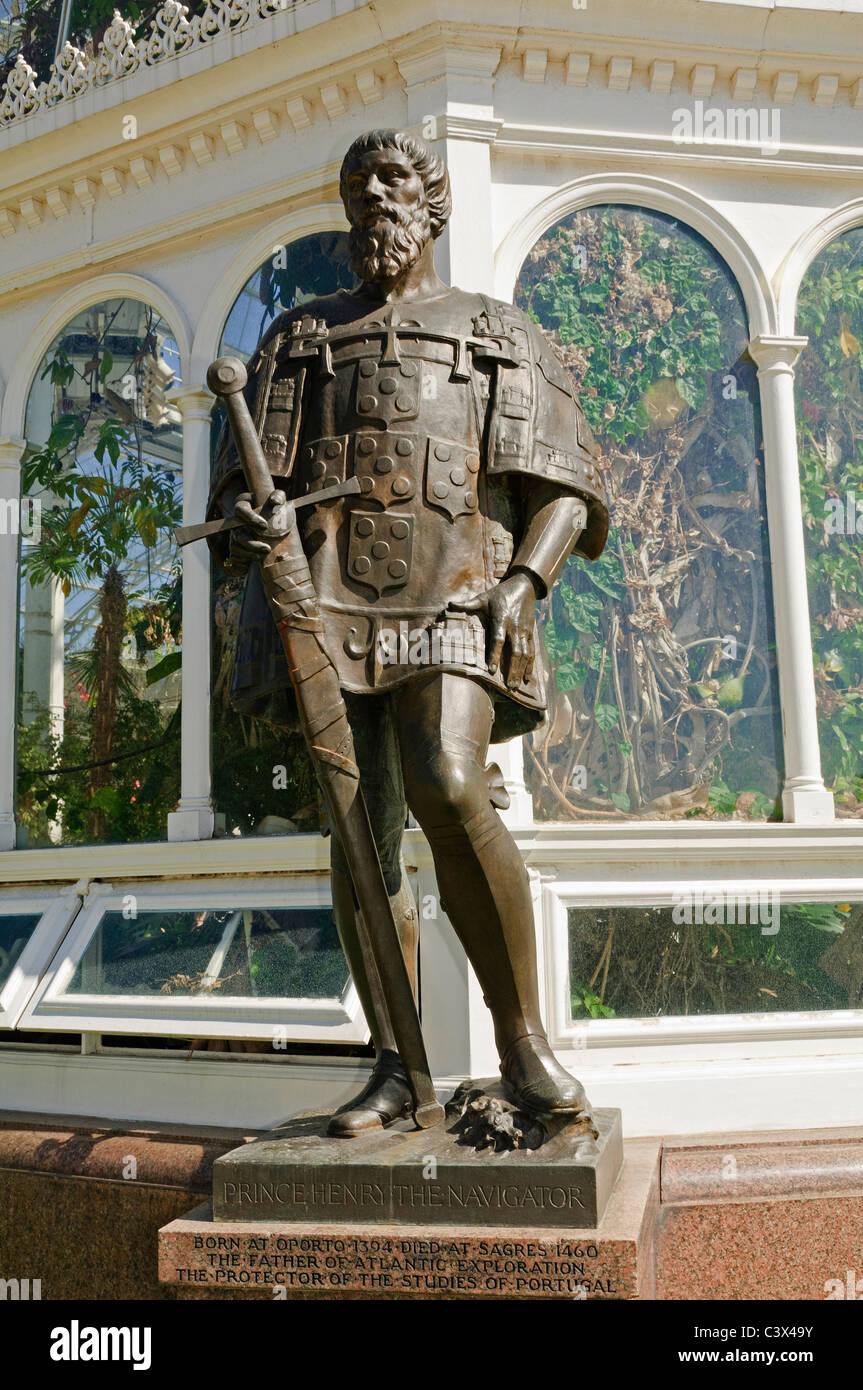 Statua di Sefton Park Liverpool. Il Principe Enrico il Navigatore. Foto Stock