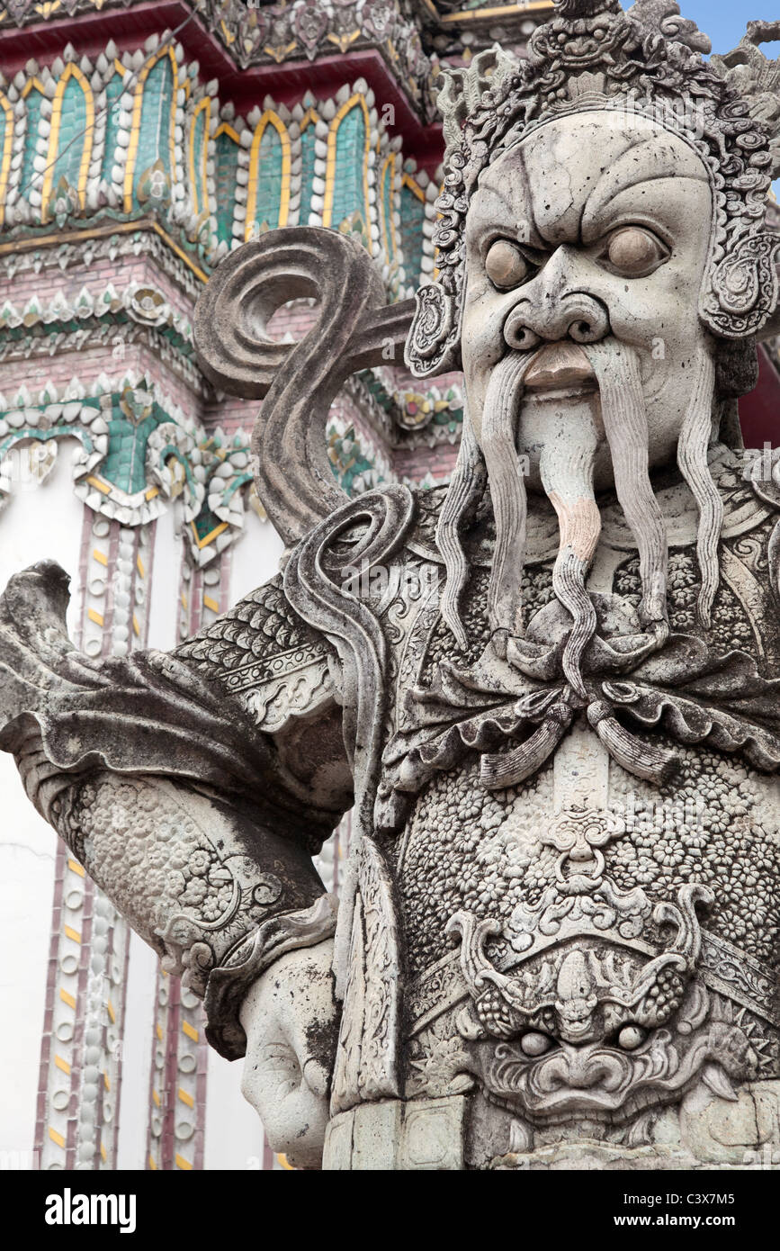 Wat Pho tempio, Bangkok - stone carving 2 Foto Stock