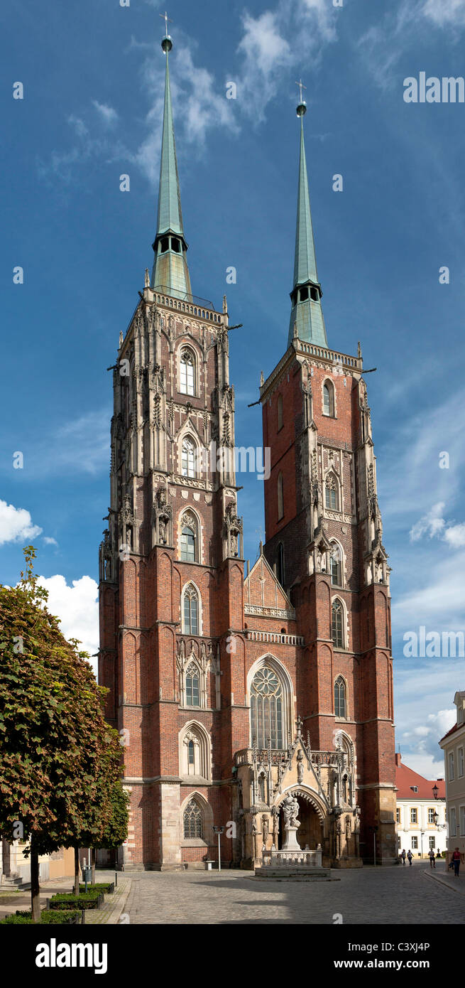 La Cattedrale di San Giovanni Battista a Wroclaw, una città in Slesia regione della Polonia Foto Stock