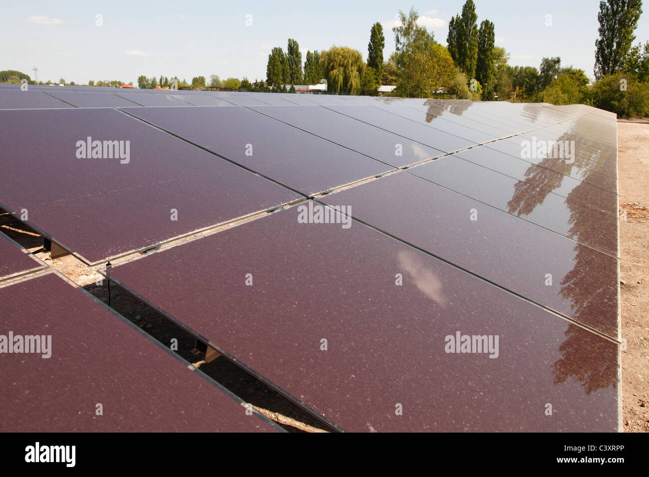 Solare fotovoltaico impianto di alimentazione Foto Stock