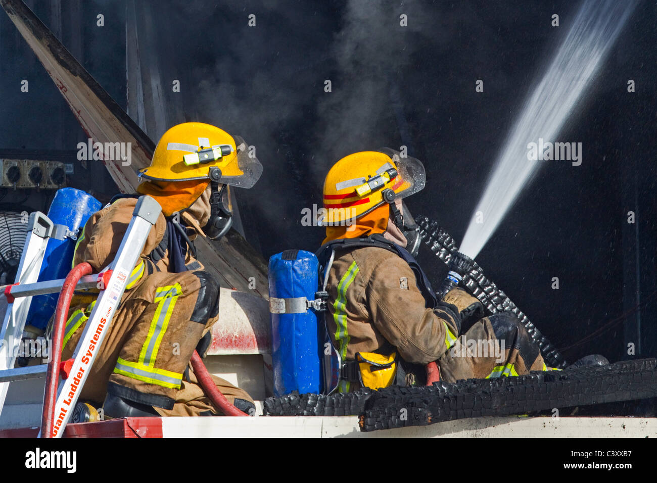Incendio in una fabbrica, Elliott Street, Auckland, Nuova Zelanda, giovedì, 12 maggio 2011. Foto Stock