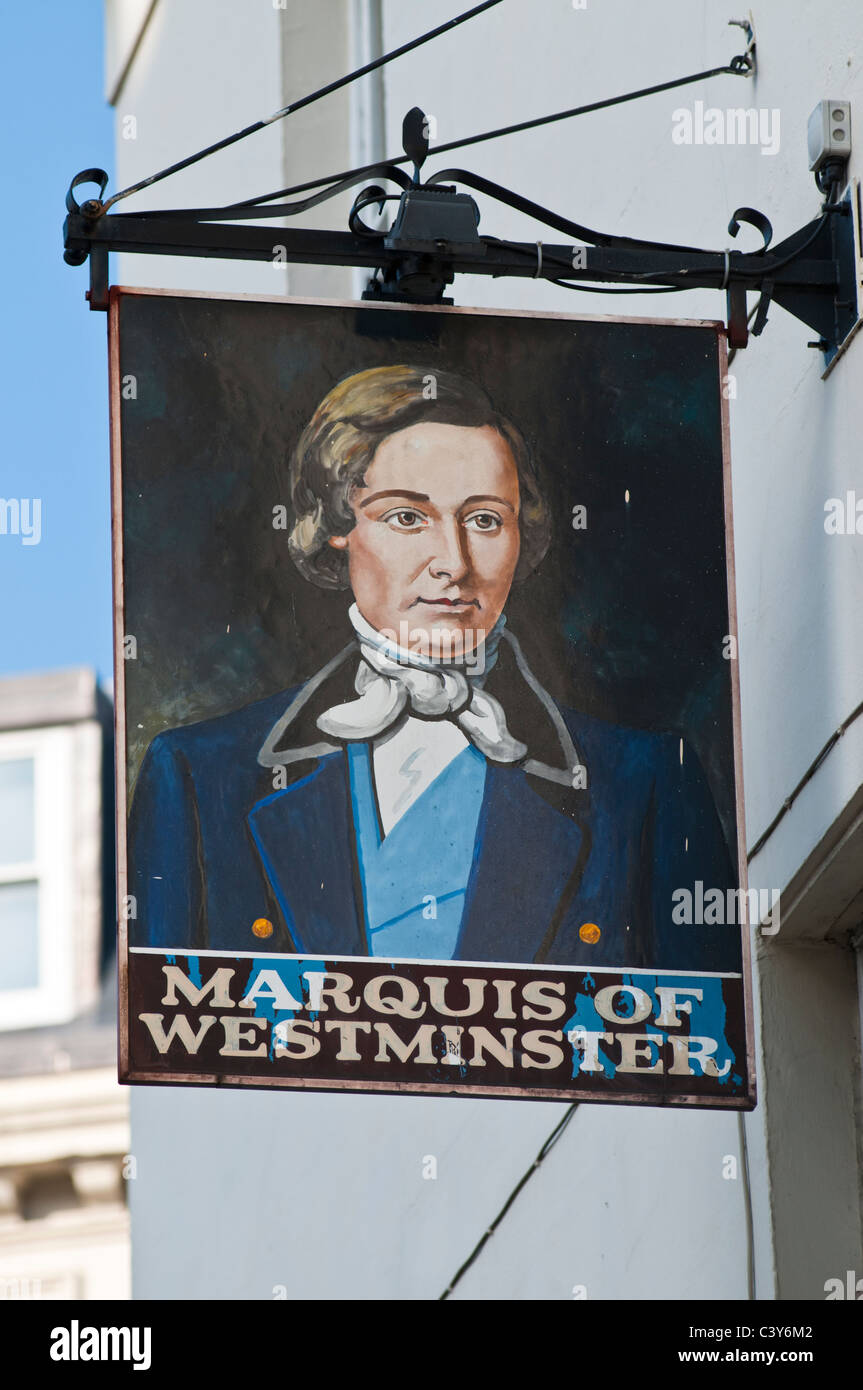 Il marchese di Westminster segno pub di Londra, Regno Unito Foto Stock
