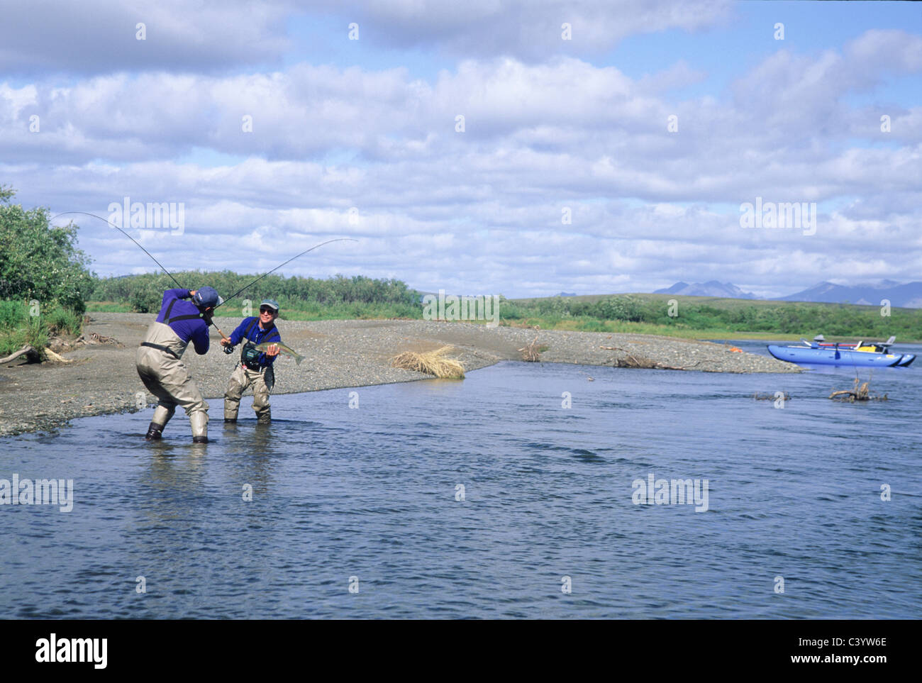 Gli uomini di Pesca a Mosca Report di Pesca. Foto Stock