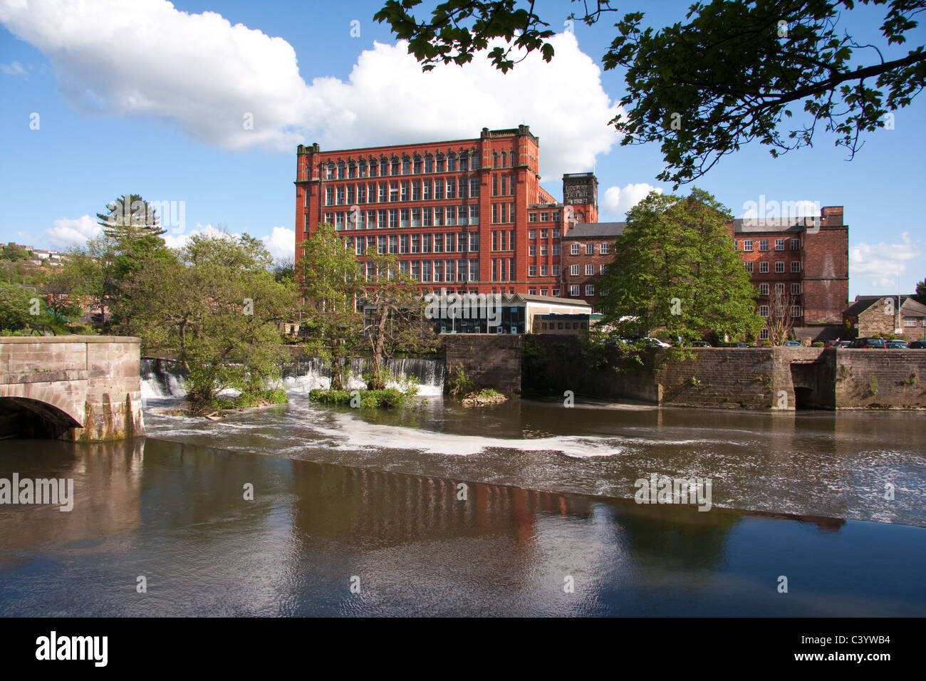 Strutt's Mill, Belper, Derbyshire, parte dei mulini della valle del Derwent Sito Patrimonio Mondiale Foto Stock