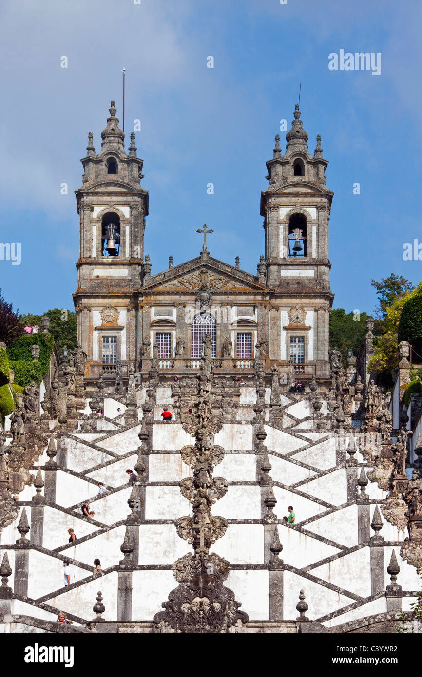 Il Portogallo, Europa, Braga, di Bom Jesus do Monte, chiesa, stair, turismo, materie plastiche Foto Stock
