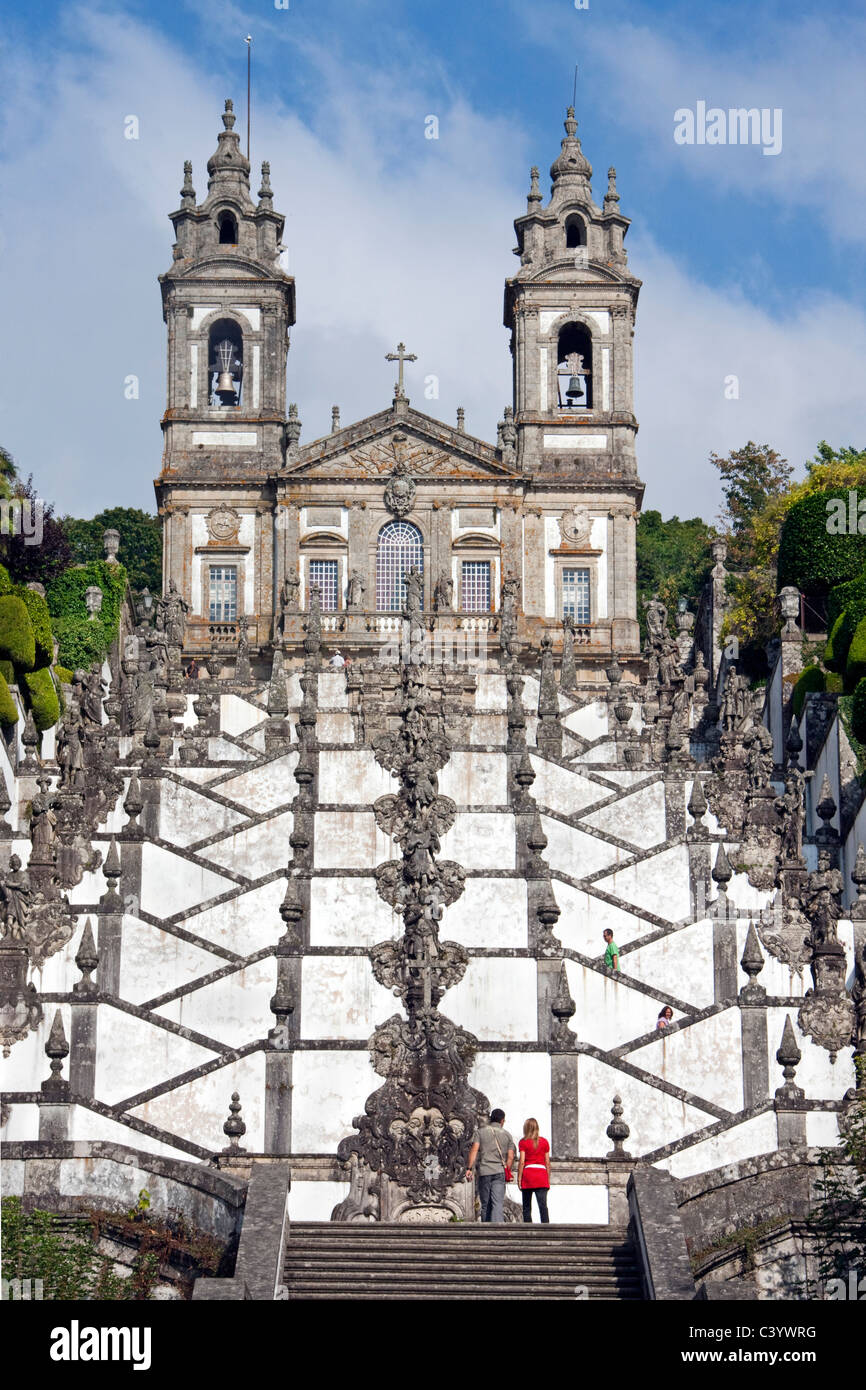 Il Portogallo, Europa, Braga, di Bom Jesus do Monte, chiesa, stair, turismo, materie plastiche Foto Stock