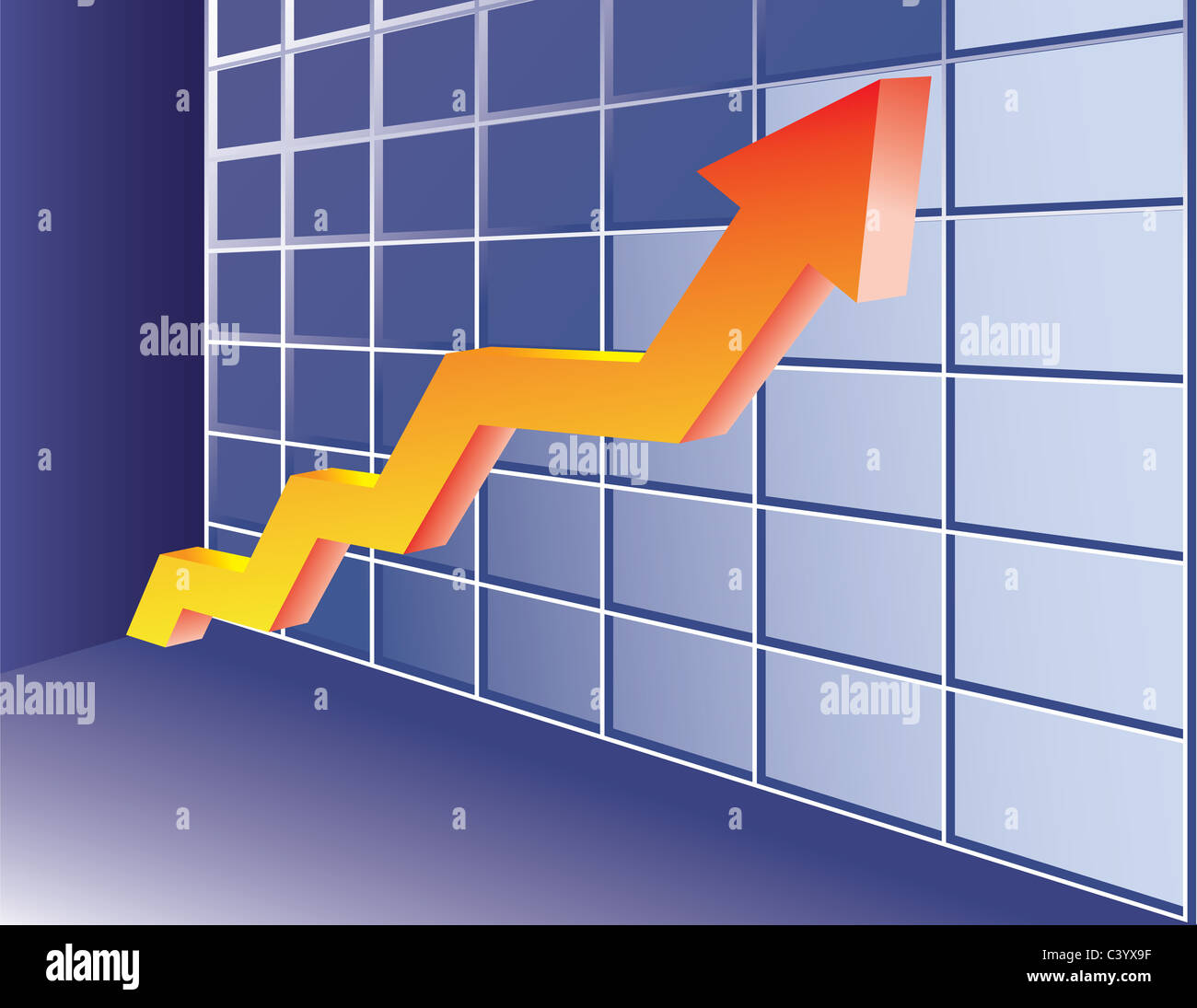 Trend crescente freccia. Abstract il concetto di business illustrazione. Foto Stock