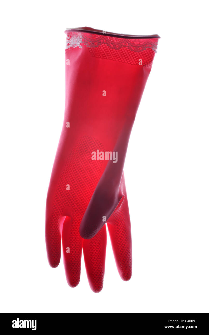 Cucina guanti di gomma Foto Stock