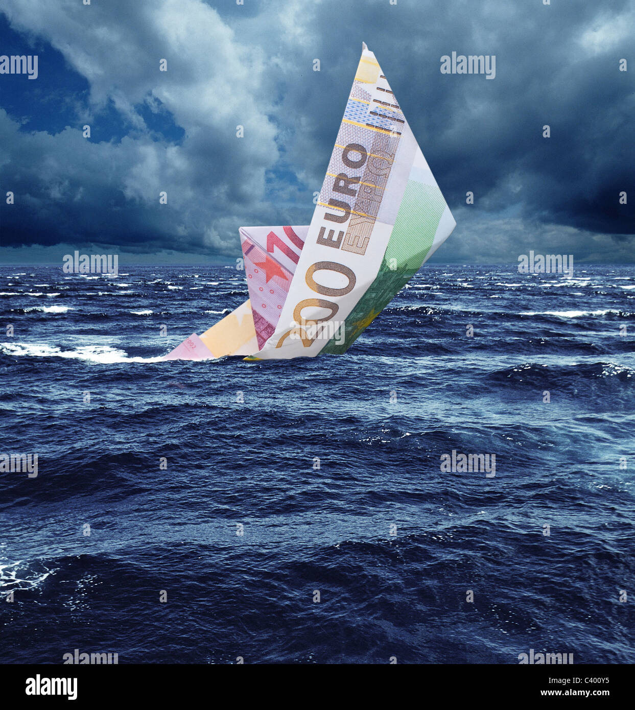 Un affondamento nave Euro Foto Stock