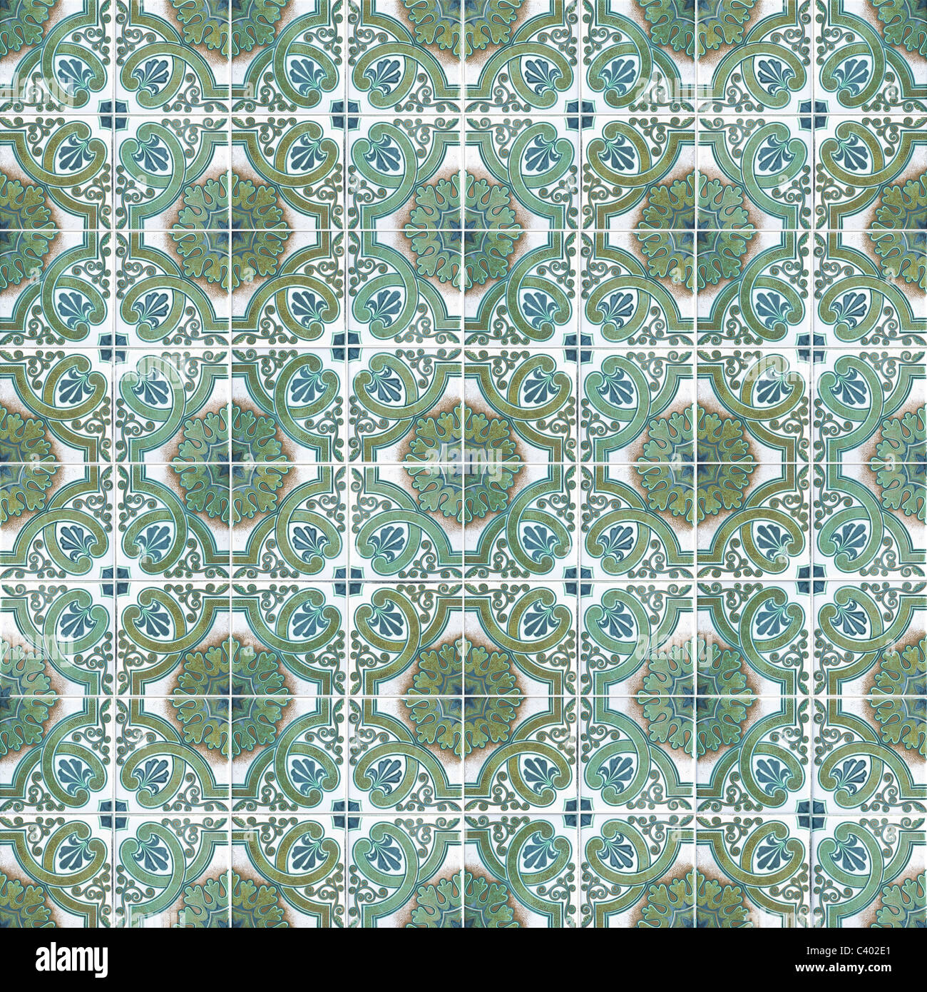 Seamless tile pattern di antiche piastrelle in ceramica. Foto Stock