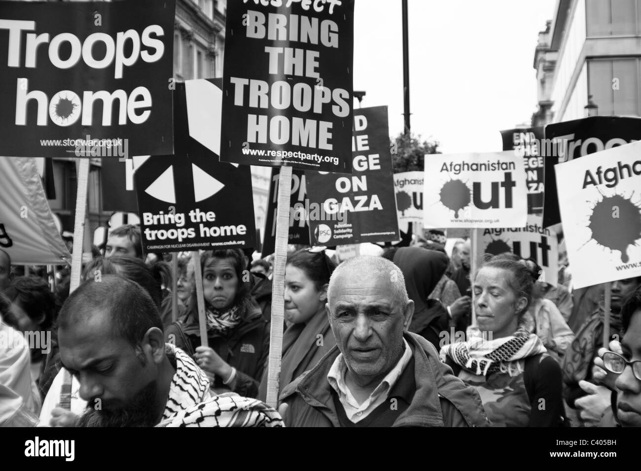 Manifestazione a Londra - di portare a casa le truppe ora (Afghanistan portare a casa le truppe) Foto Stock