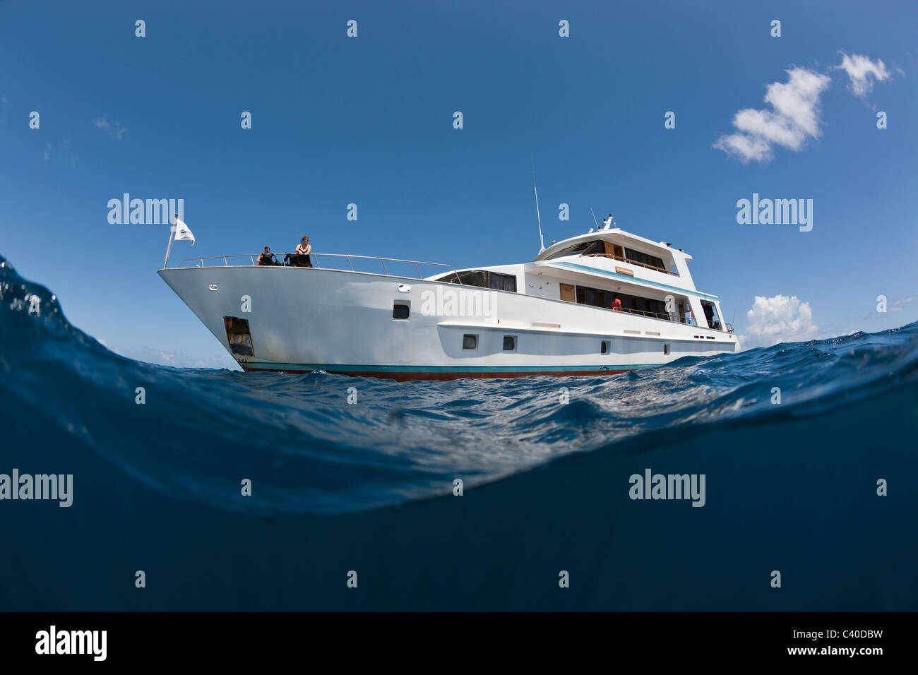 Crociere nelle Isole Fiji ballerino, Wakaya, Lomaiviti, Isole Figi Foto Stock