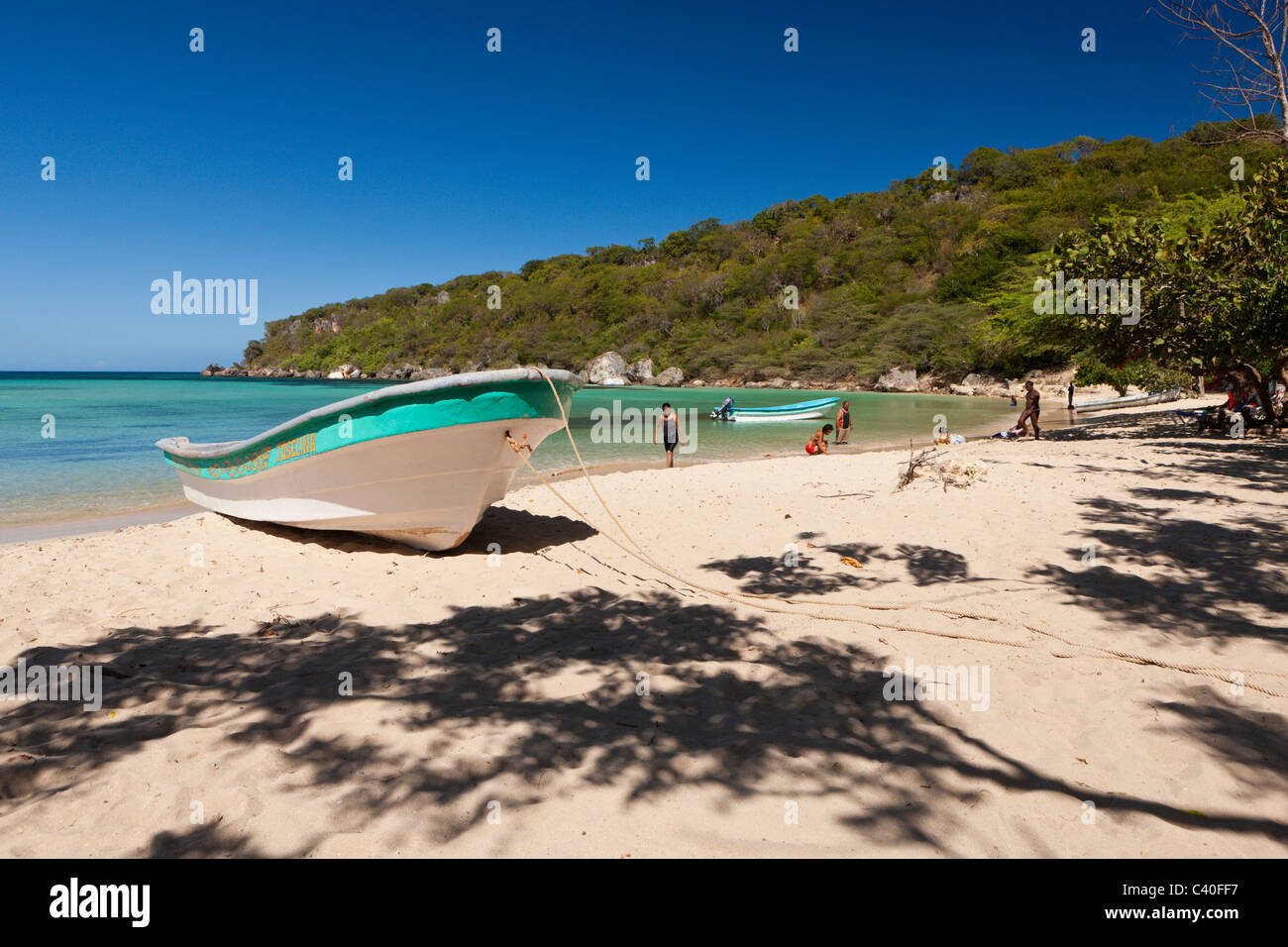 Impressioni di Ensenada Beach, Punta Rucia, Repubblica Dominicana Foto Stock