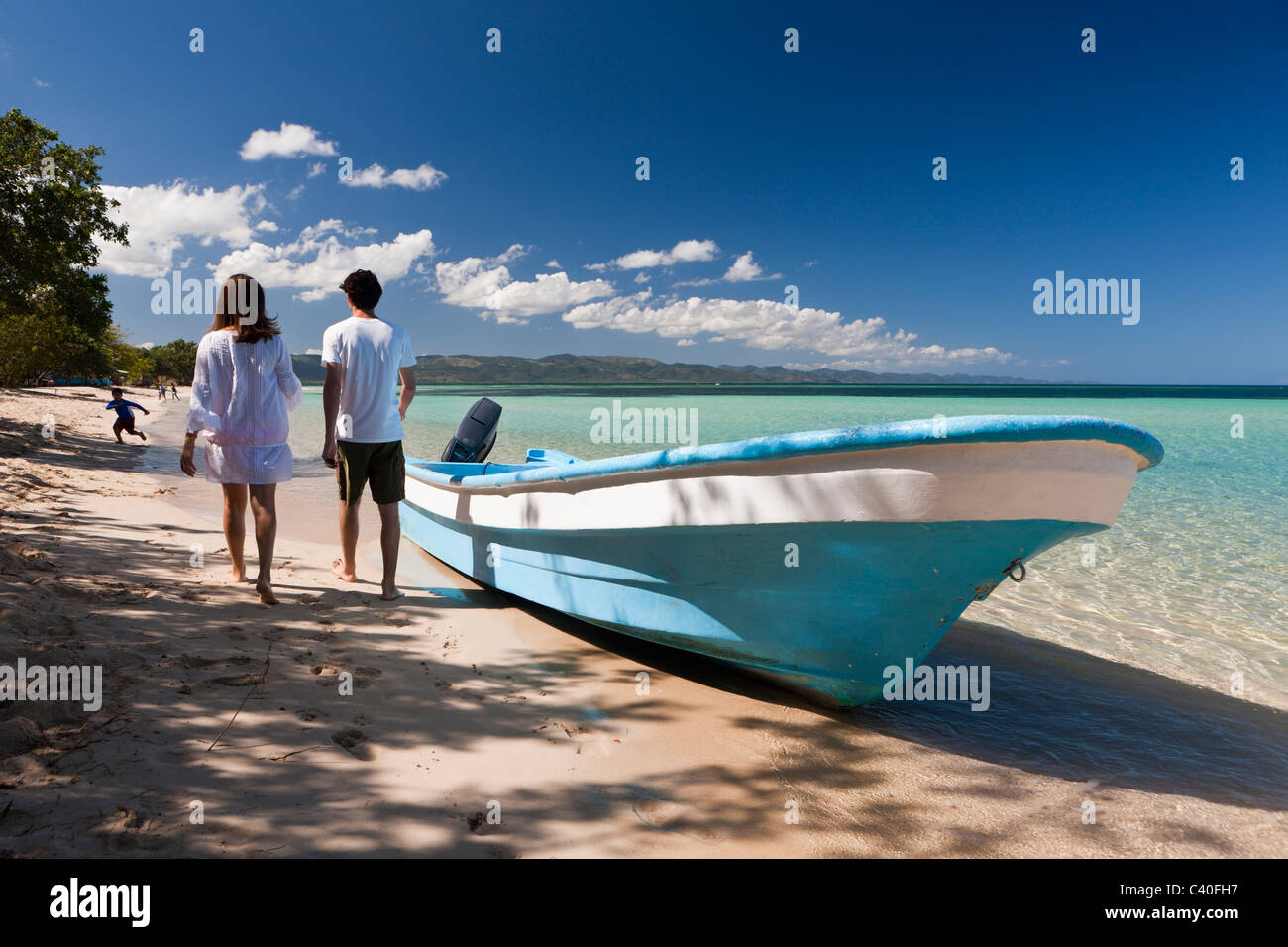 Impressioni di Ensenada Beach, Punta Rucia, Repubblica Dominicana Foto Stock