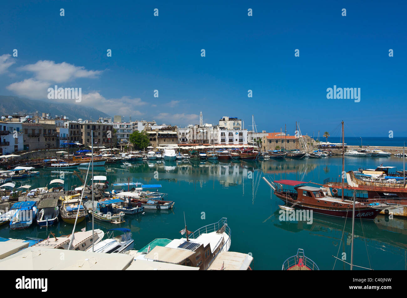 A nord di Cipro, Cipro, Europa, Porto, porto, Girne, Keryneia, barche, mare Foto Stock