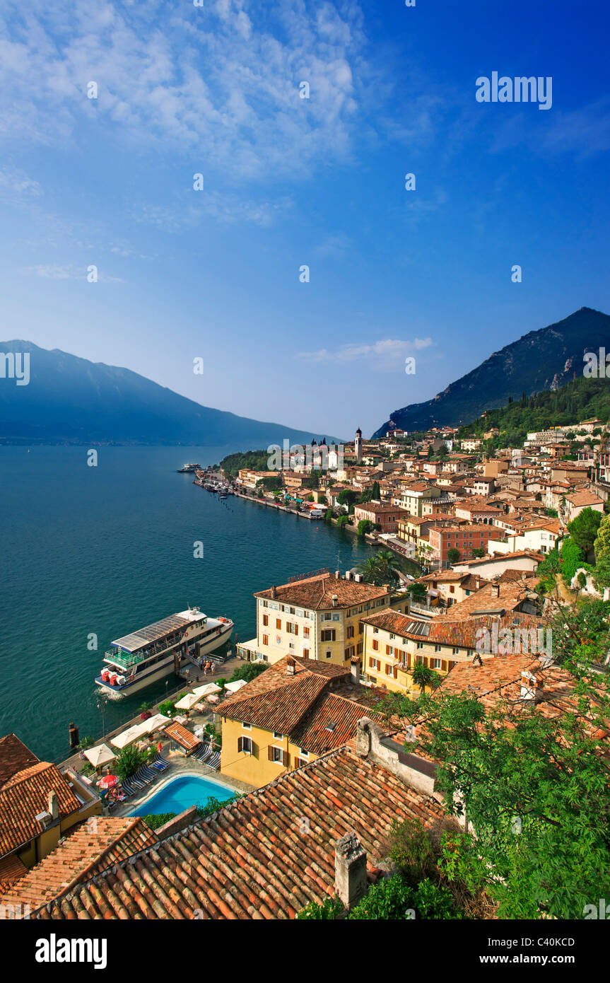 Il lago di Garda, Italia, calce, cedrat, Lombardia, case, case, lago, mare, tetti Foto Stock