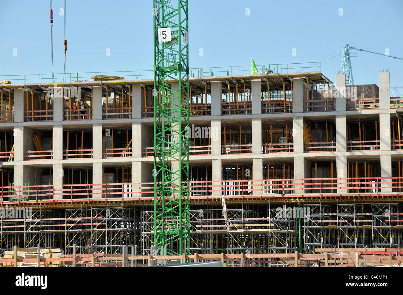 Ramo di costruzione, sito di costruzione, i siti di costruzione, Germania, Europa, clinica, Ulm University Medical Center Foto Stock