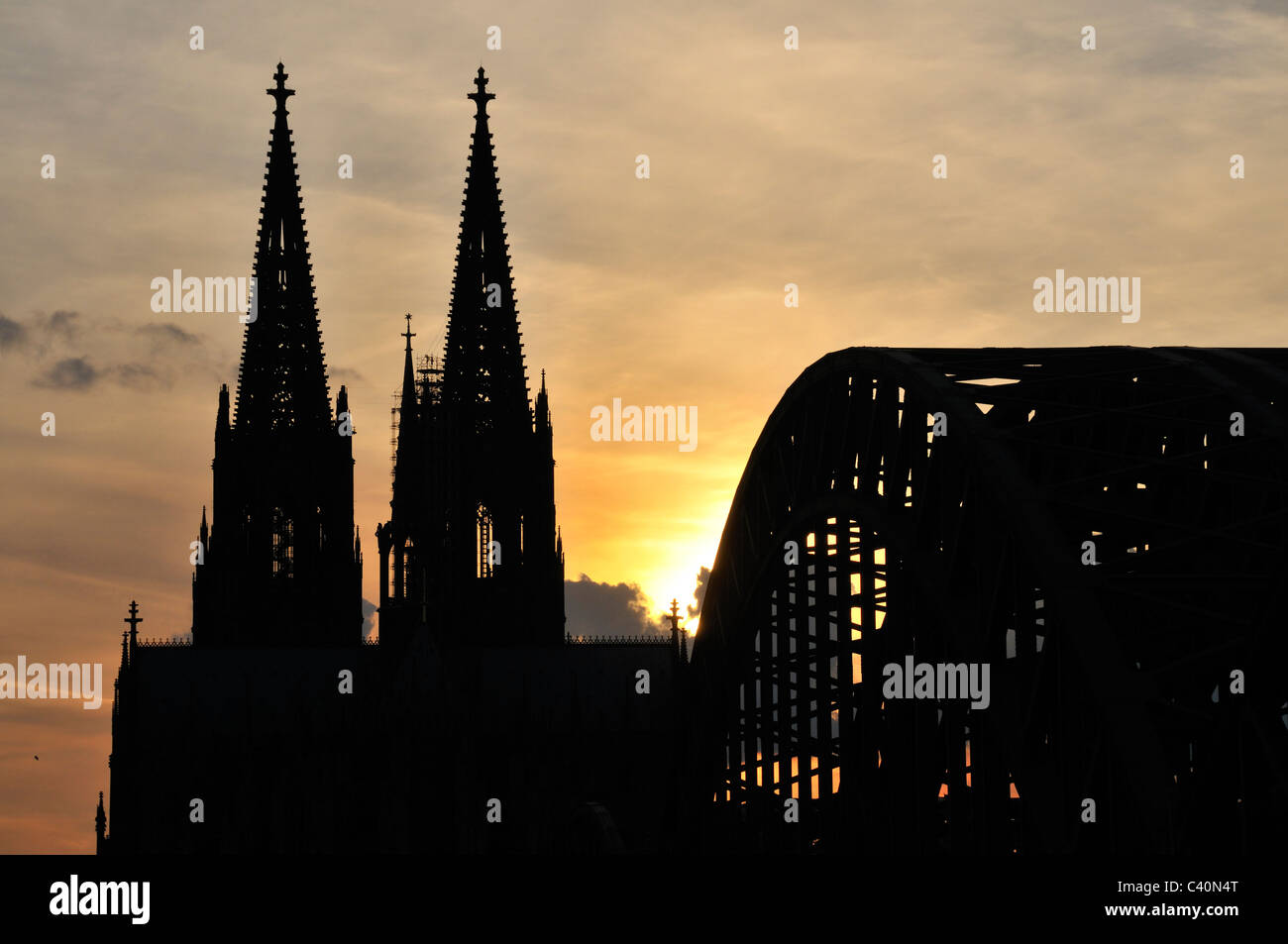 Crepuscolo, atmosfera serale, il cristianesimo, Germania, cattedrale, a cupola, Europa, cattedrale, religione, UNESCO patrimonio mondiale Foto Stock